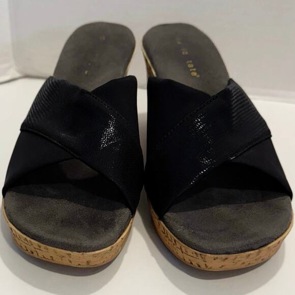 David Tate Perfect wedge sandal slip on microfiber wedge sandals 9M size 9 - Picture 7 of 9